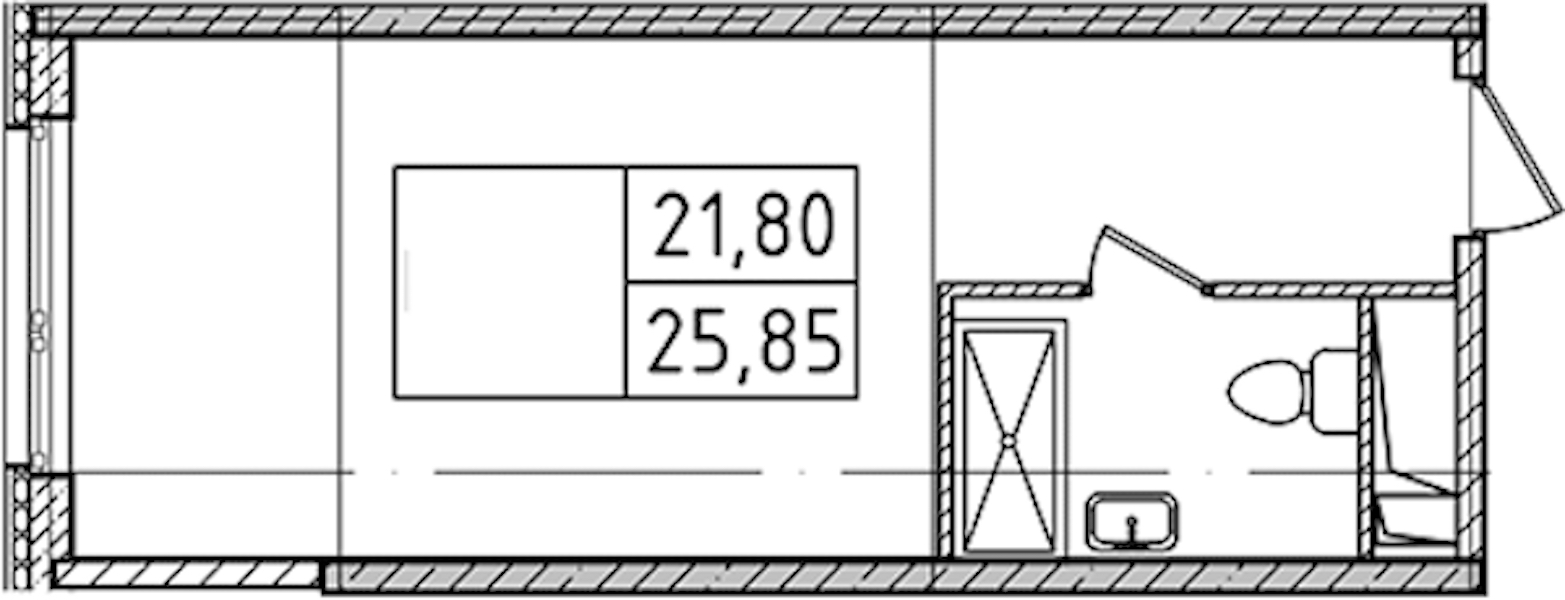 Квартира студия 25.85 м², 11/14 эт., Комплекс апартаментов «Ladozhsky Avenir»